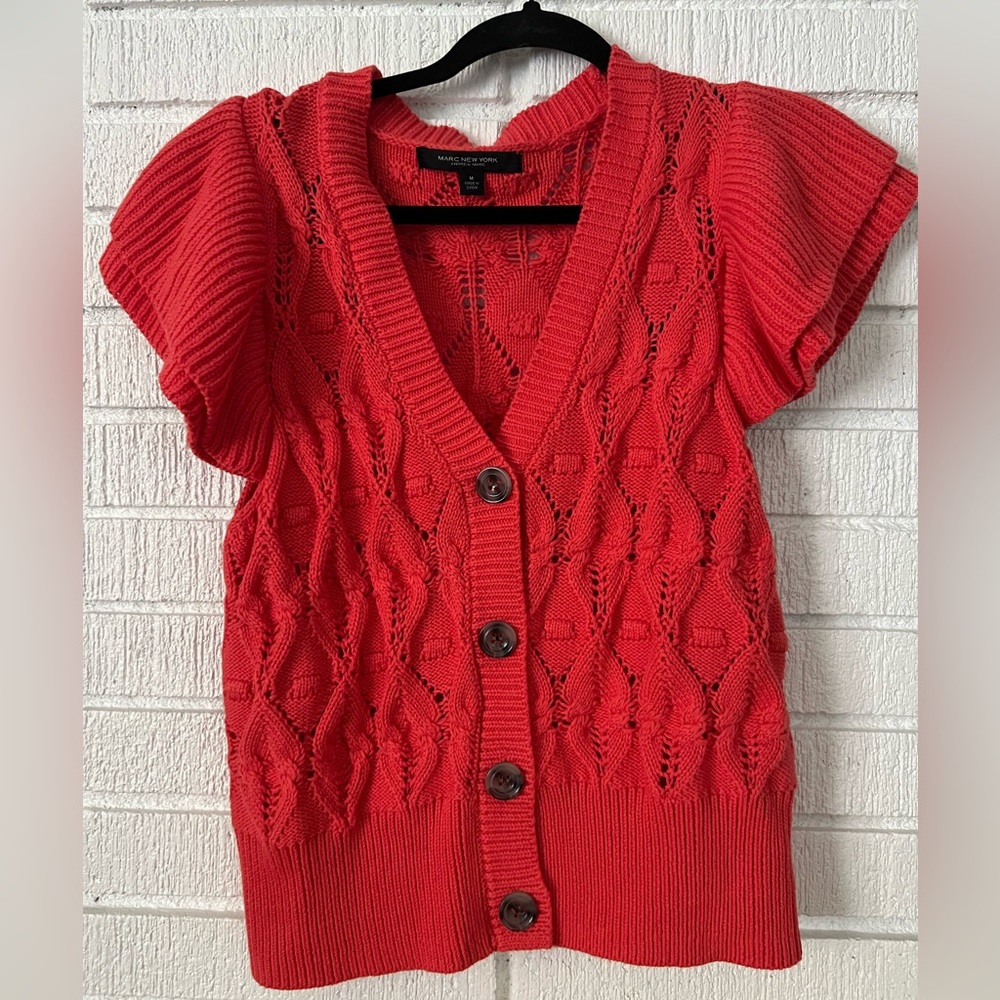 Knitted button sweater( Orange)